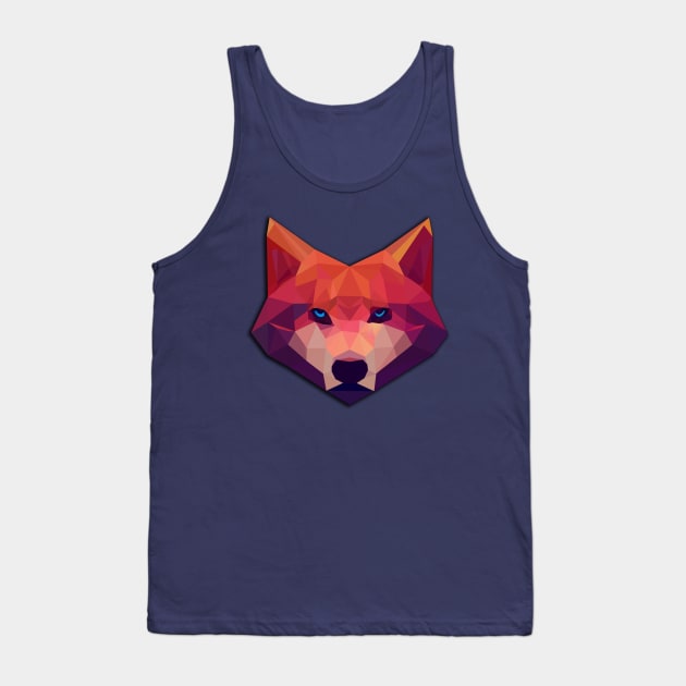 Low polygon isometric colorful Wolf Tank Top by AO01